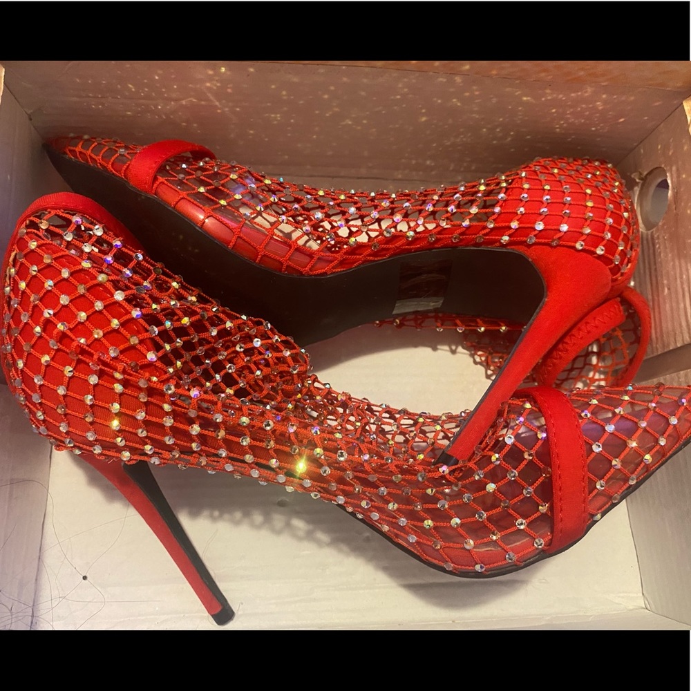 Red Rhinestones heels